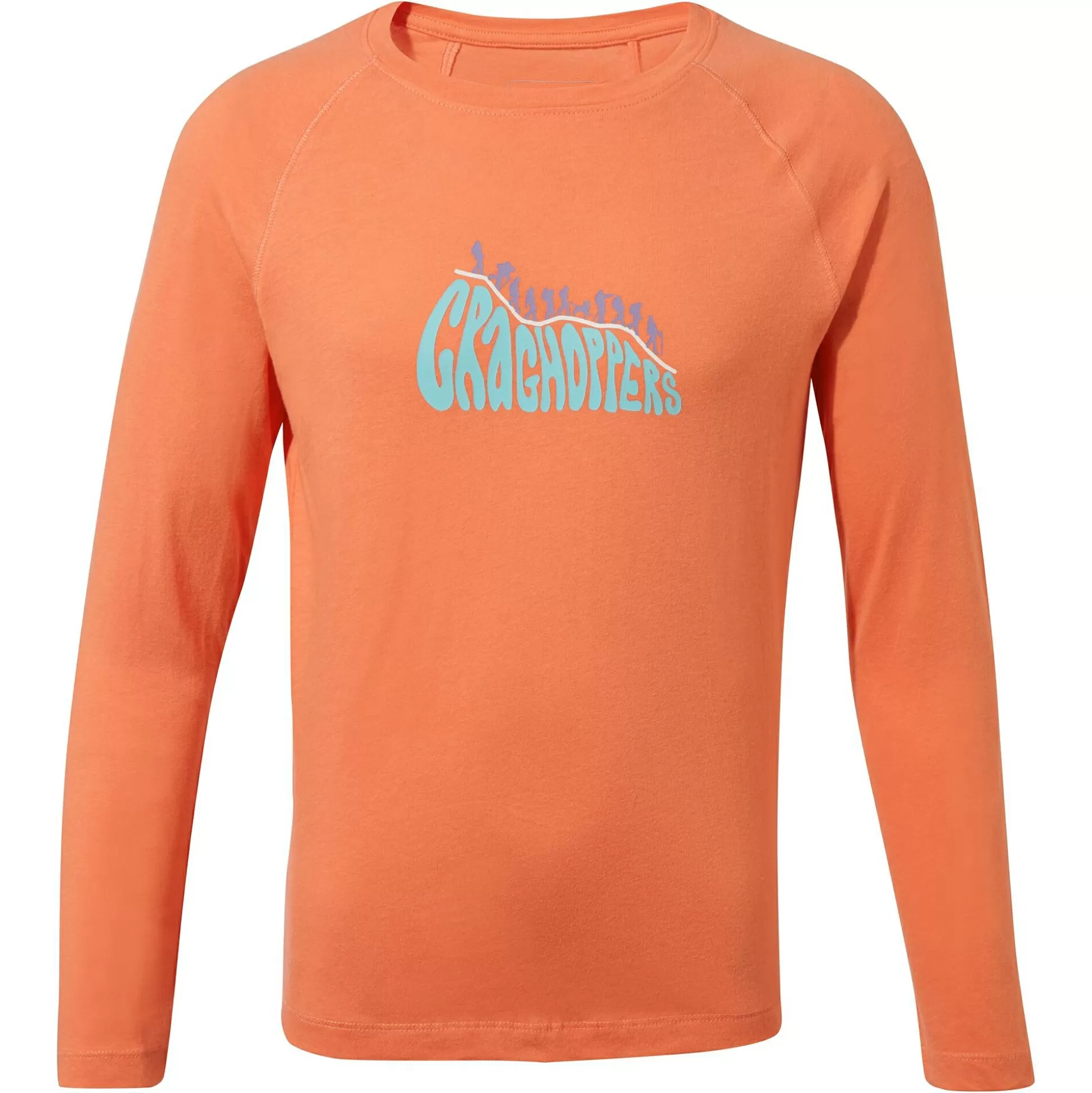 Craghoppers Kid'S Bates Long Sleeved T-Shirt - Fusion Coral Bubble<Kids Long Sleeve