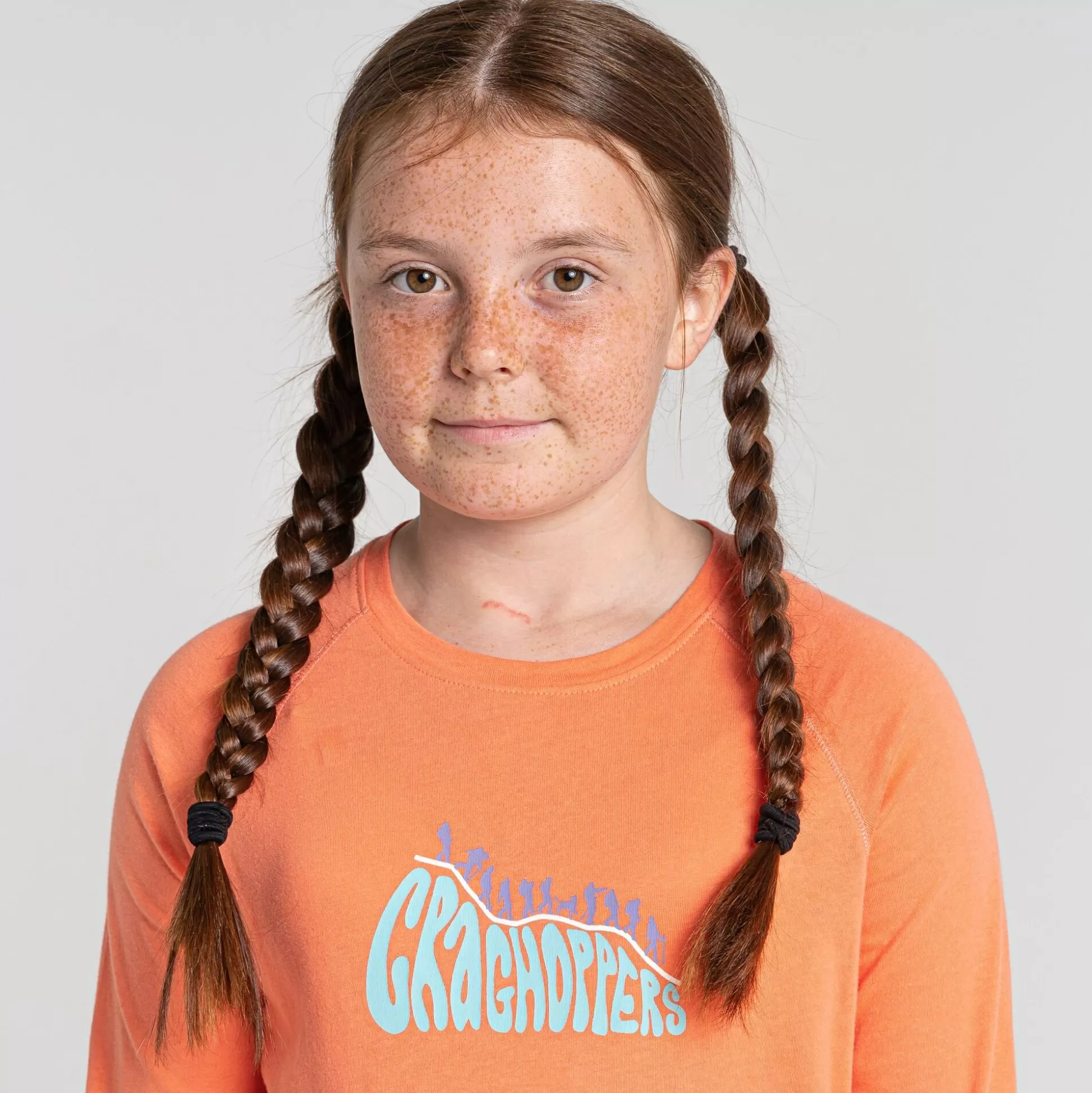 Craghoppers Kid'S Bates Long Sleeved T-Shirt - Fusion Coral Bubble<Kids Long Sleeve