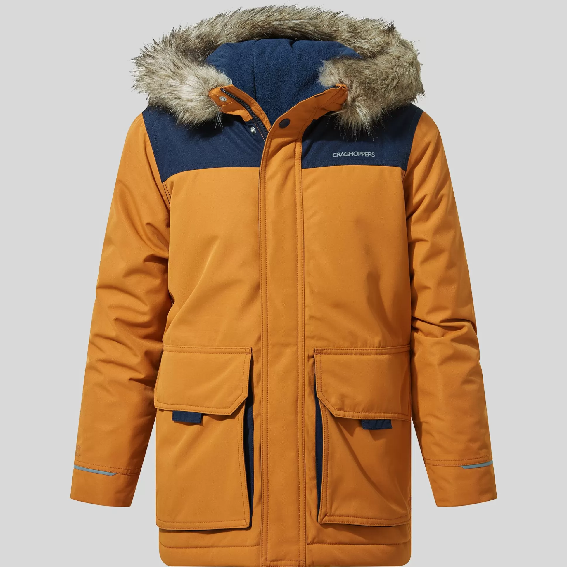 Craghoppers Kid'S Corrib Jacket - Pumpkin Spice / Blue Navy<Kids Insulated Jackets | Waterproof Jackets