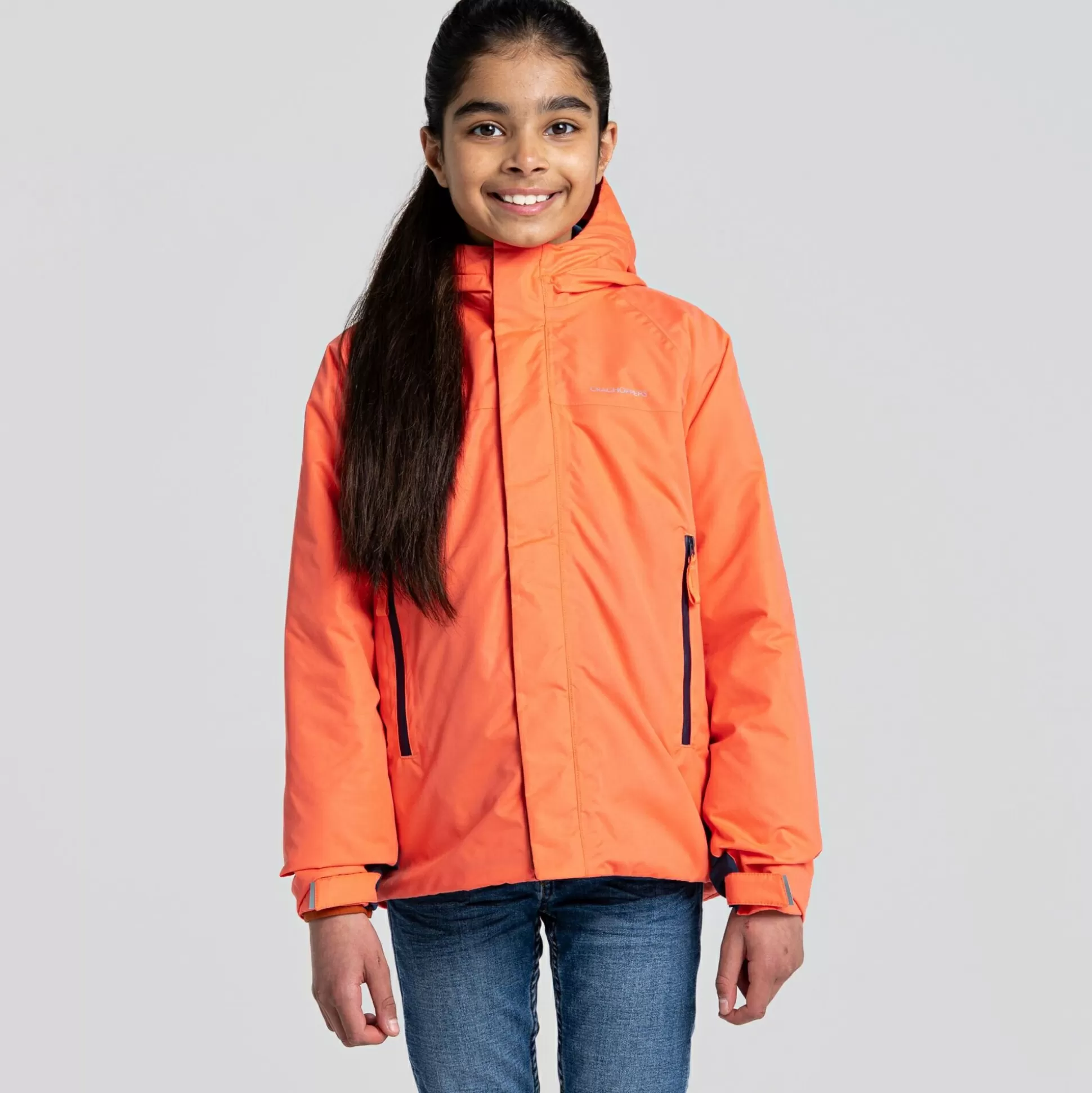 Craghoppers Kid'S Harue Insulated Jacket - Fusion Coral / Blue Navy<Kids Insulated Jackets