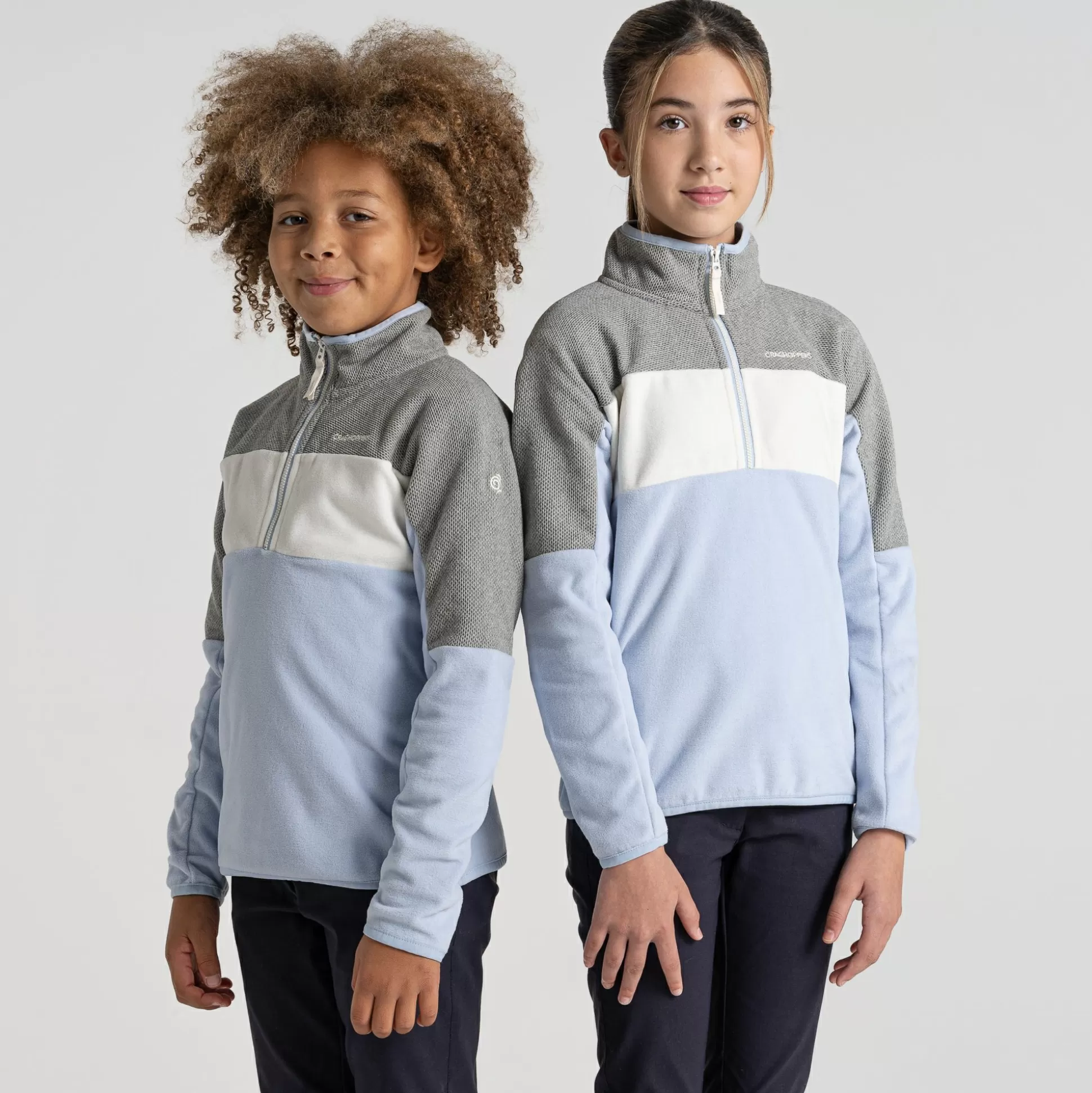 Craghoppers Kid'S Linden Half Zip Fleece - Autumn Mist / Soft Grey Marl<Kids Half Zip Fleece
