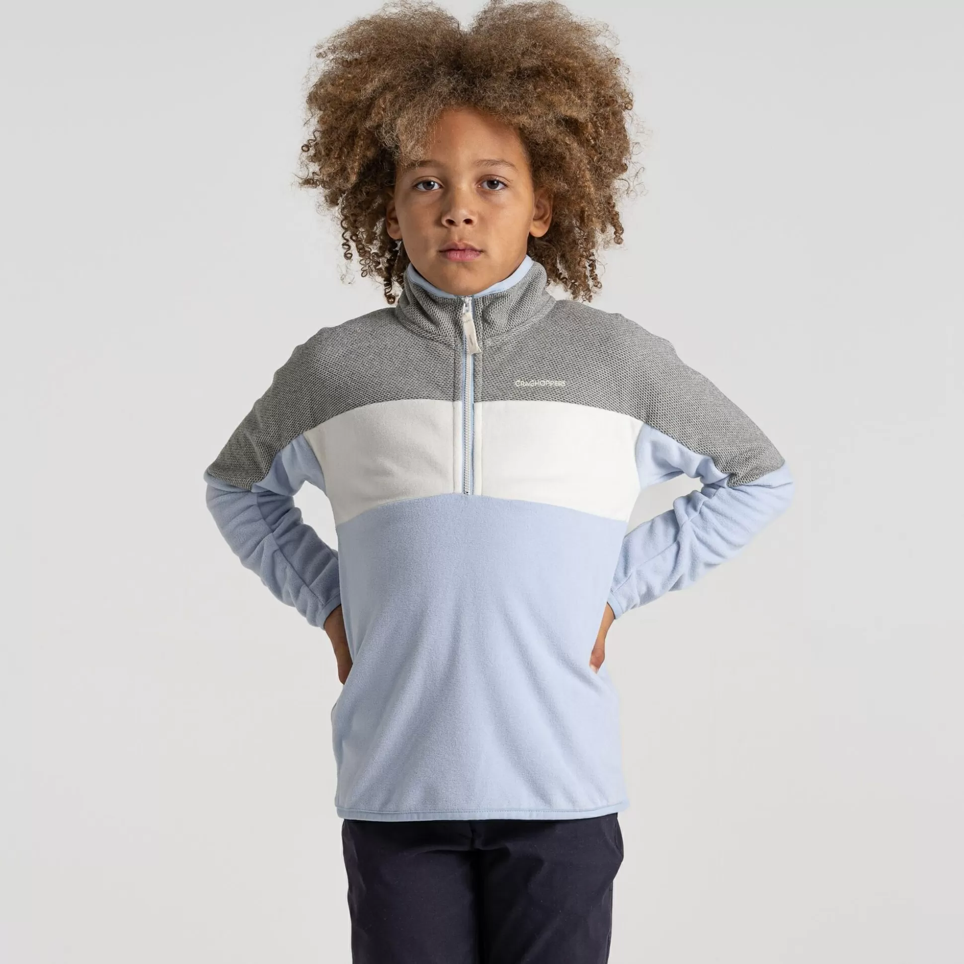 Craghoppers Kid'S Linden Half Zip Fleece - Autumn Mist / Soft Grey Marl<Kids Half Zip Fleece