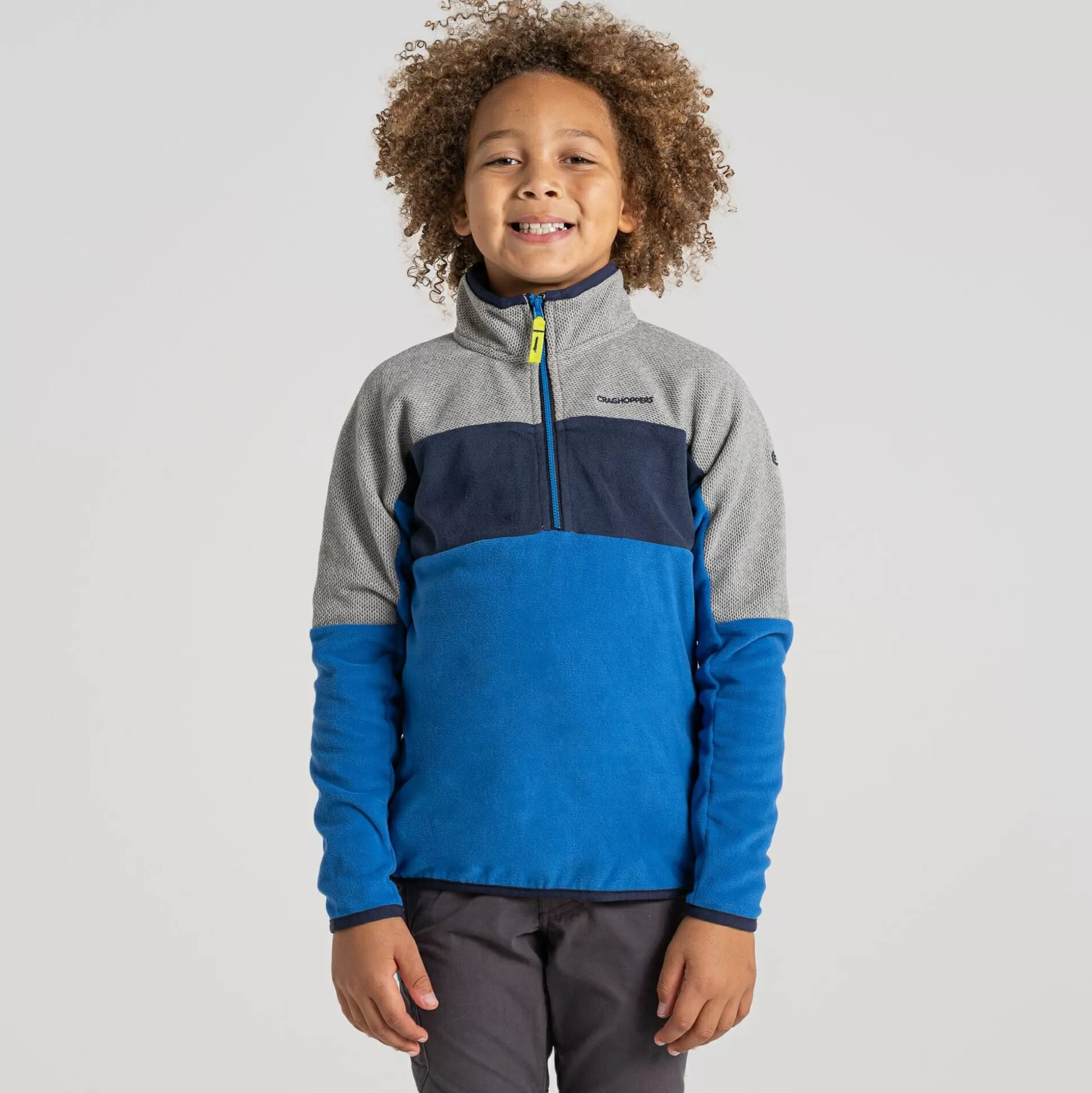 Craghoppers Kid'S Linden Half Zip Fleece - Bolt Blue / Soft Grey Marl<Kids Half Zip Fleece