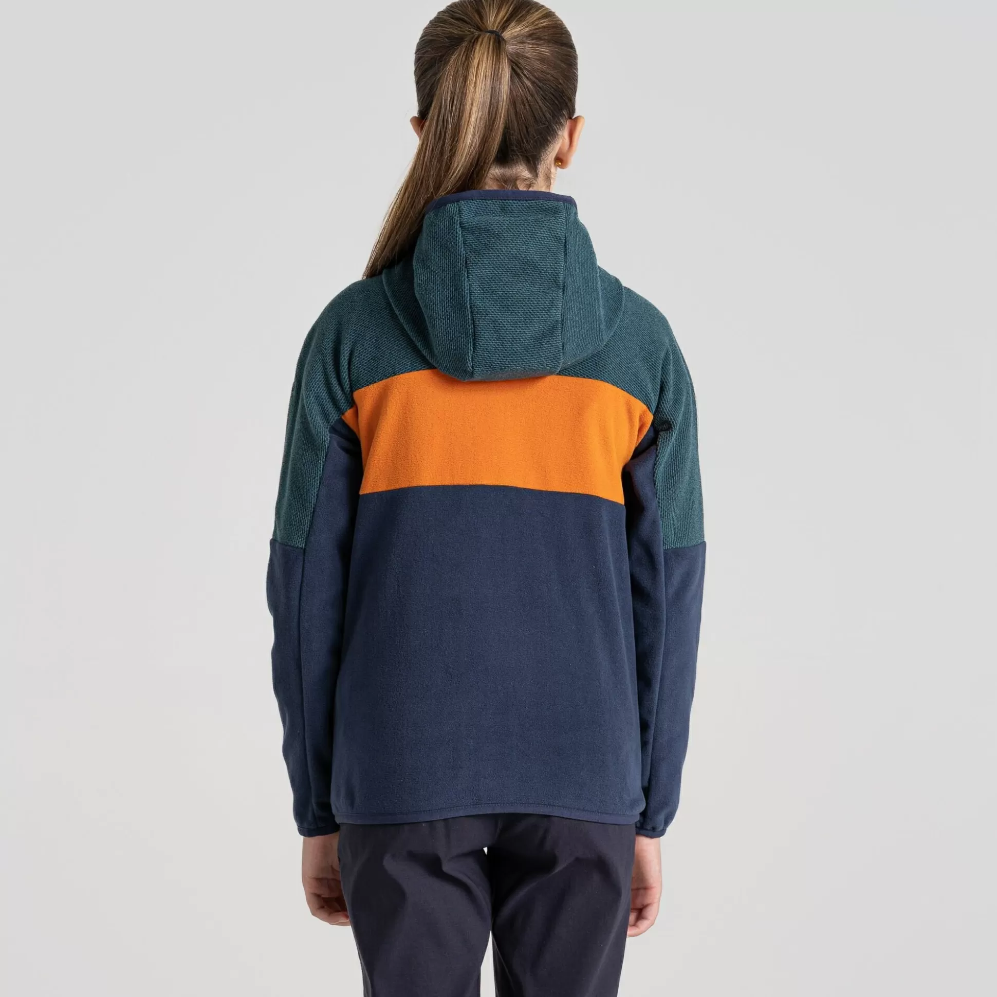 Craghoppers Kid'S Linden Hooded Fleece Jacket - Blue Navy / Dark Aegean Blue<Kids Full Zip Fleece