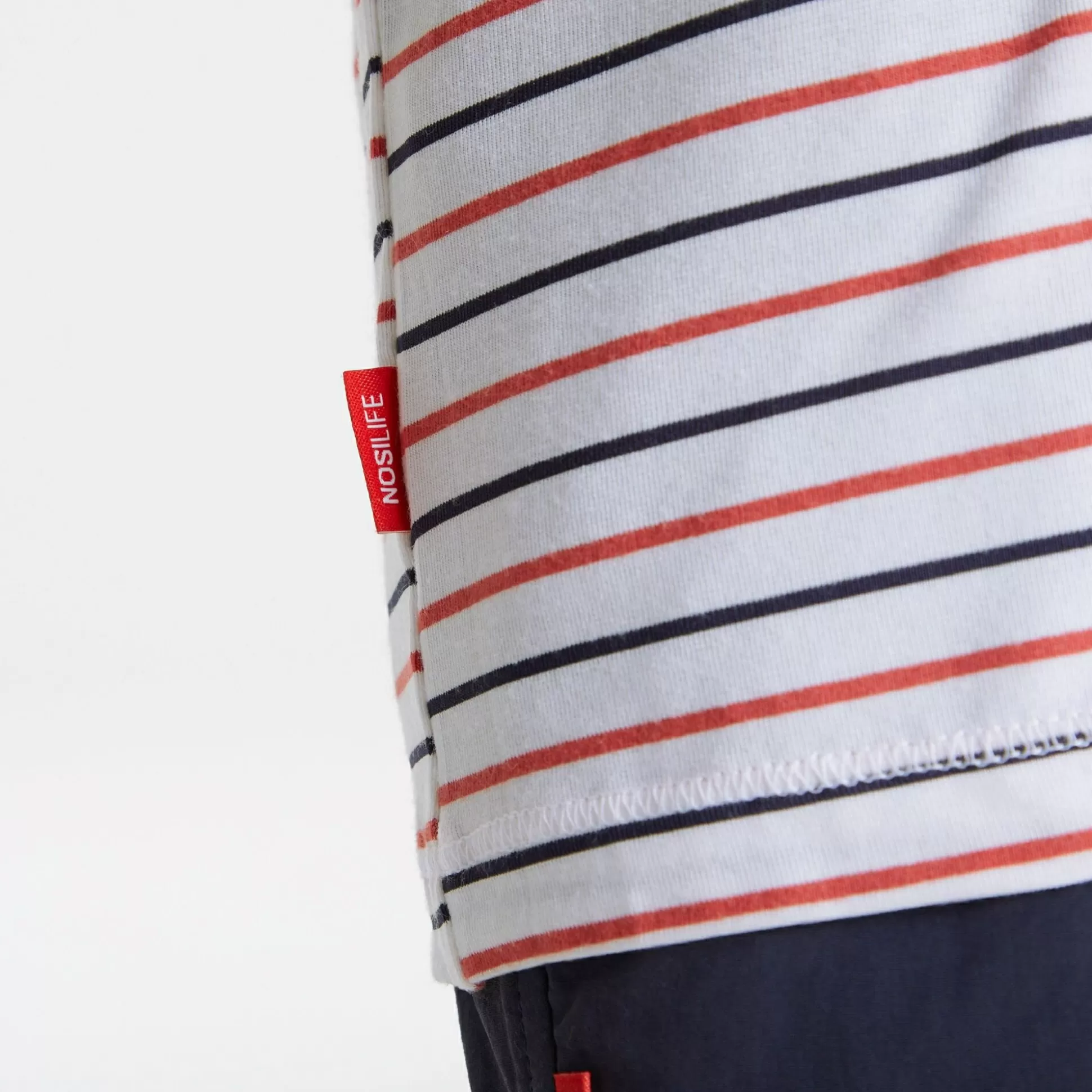 Craghoppers Kid'S Nosilife Paola Long Sleeved T-Shirt - Blue Navy / Pompeian Red Stripe<Kids Long Sleeve