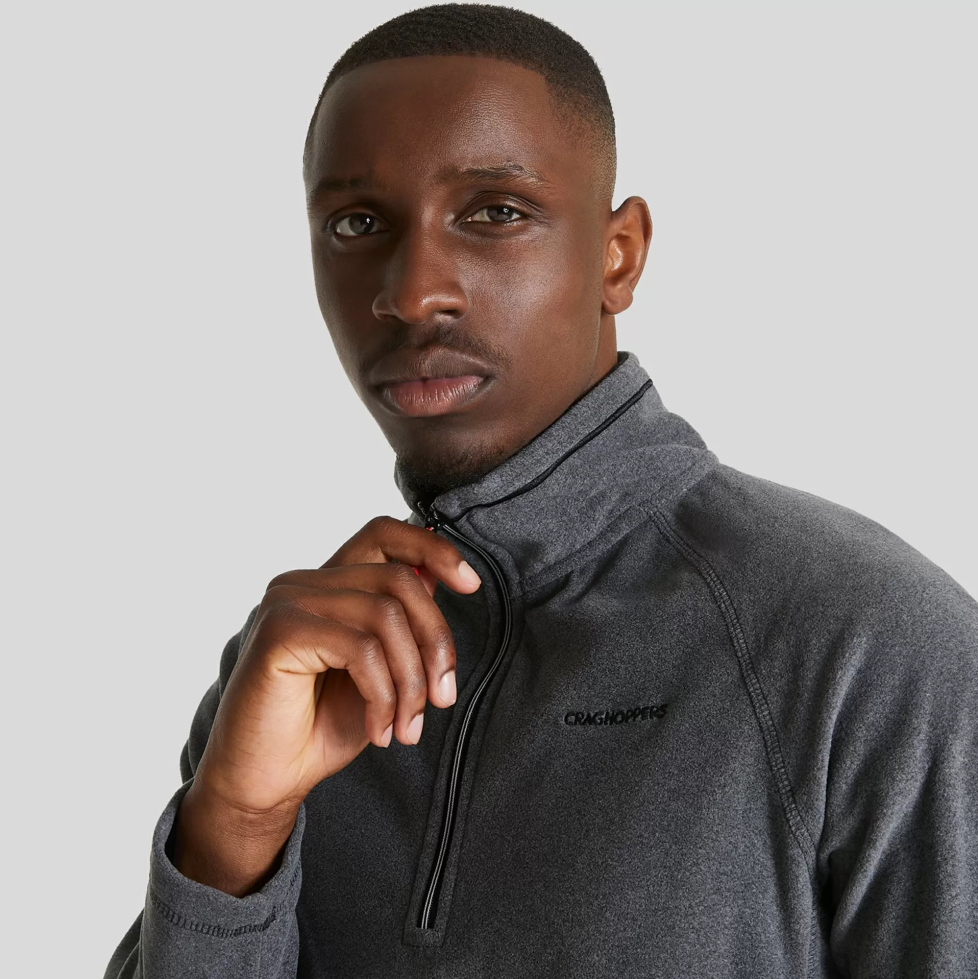 Craghoppers Men'S Corey Half Zip Fleece - Black Pepper Marl<Mens Half Zip Fleece