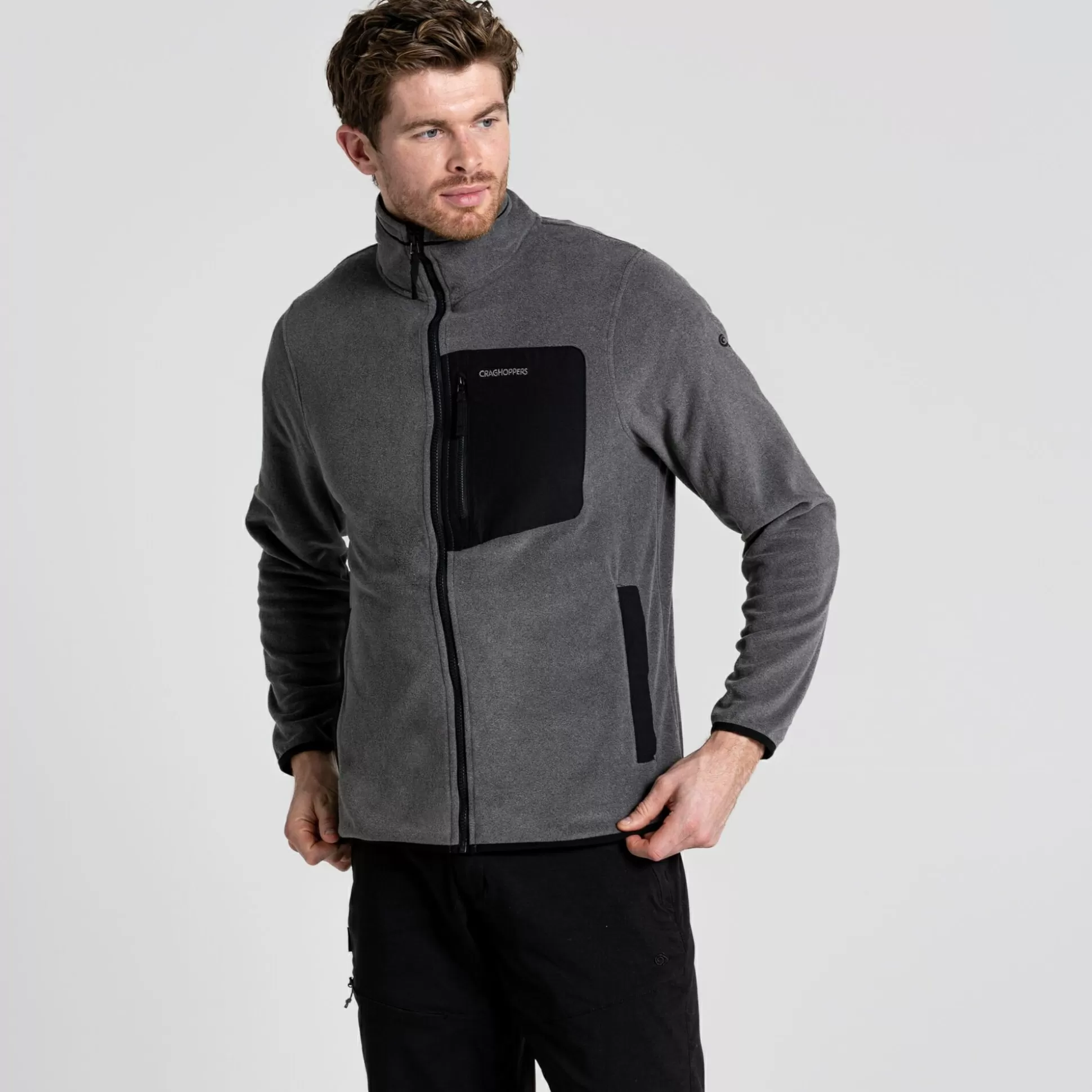 Craghoppers Men'S Corey Plus Full Zip Fleece - Black Peppermarl<Mens Full Zip Fleece