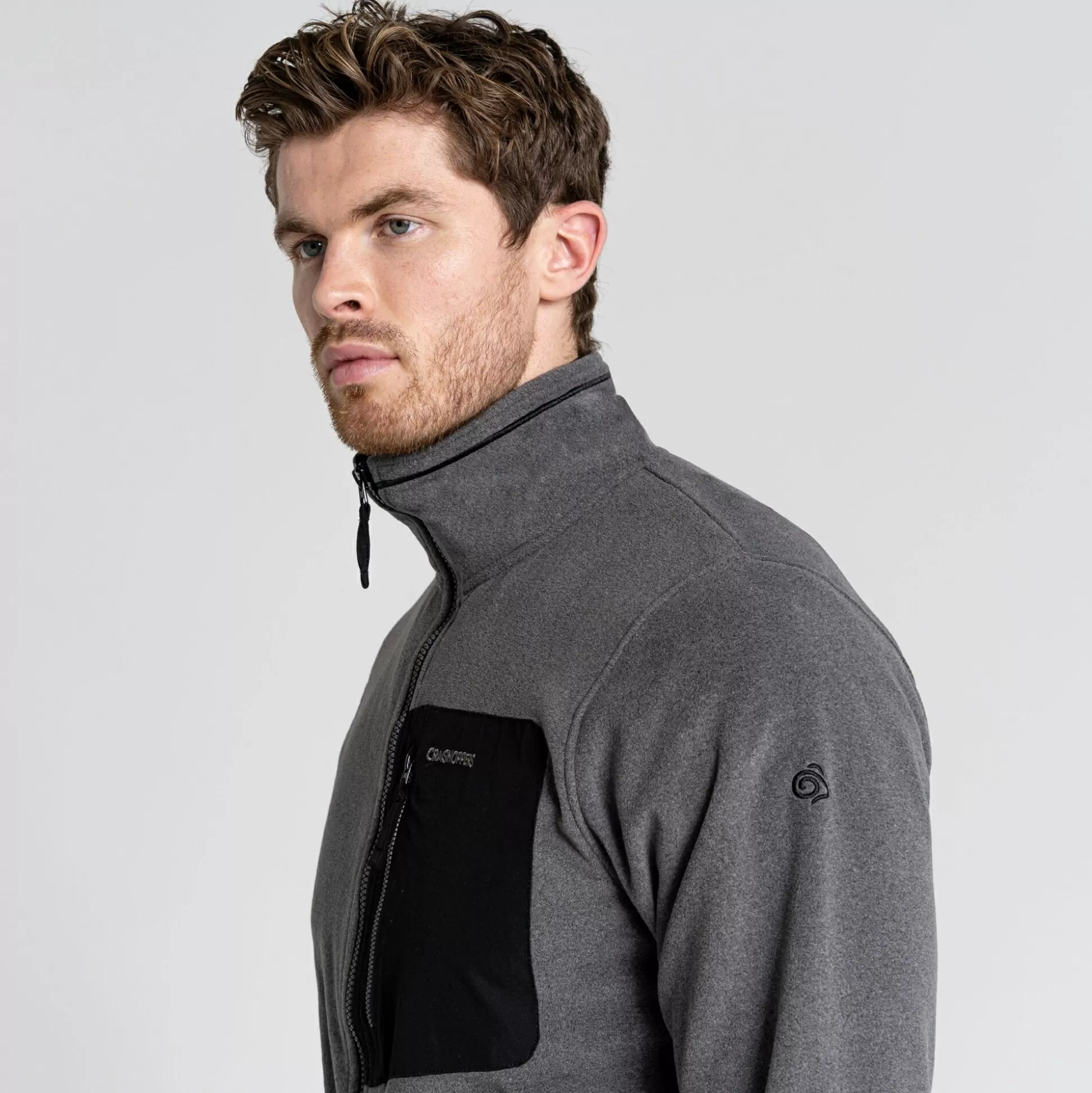 Craghoppers Men'S Corey Plus Full Zip Fleece - Black Peppermarl<Mens Full Zip Fleece