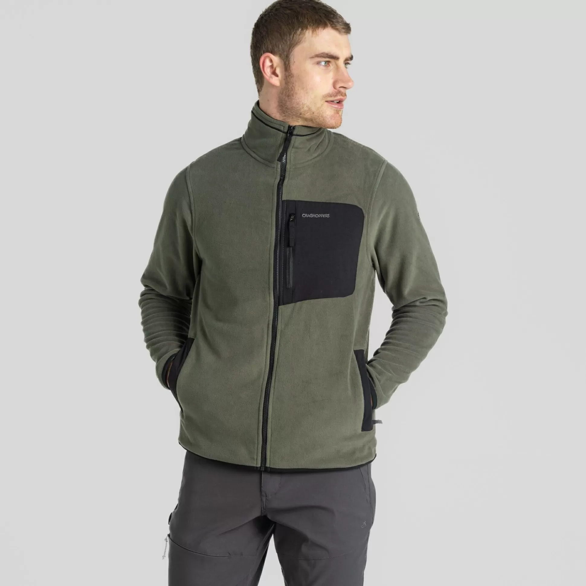 Craghoppers Men'S Corey Plus Full Zip Fleece - Woodland Green<Mens Full Zip Fleece