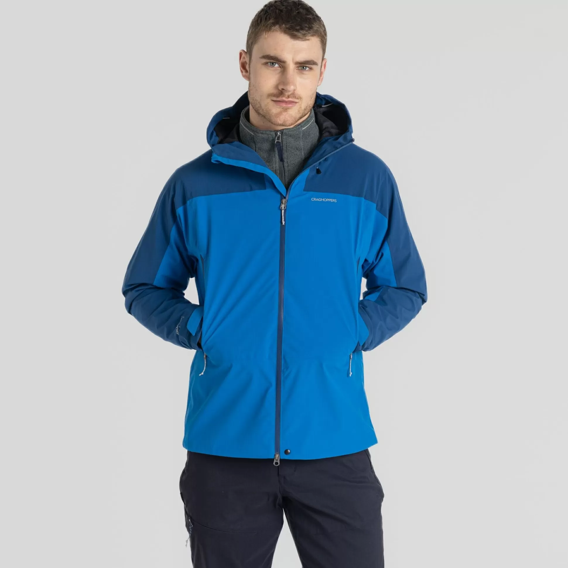 Craghoppers Men'S Gryffin Stretch Waterproof Jacket - Titan Blue / Dark Titan Blue<Mens Waterproof Jackets