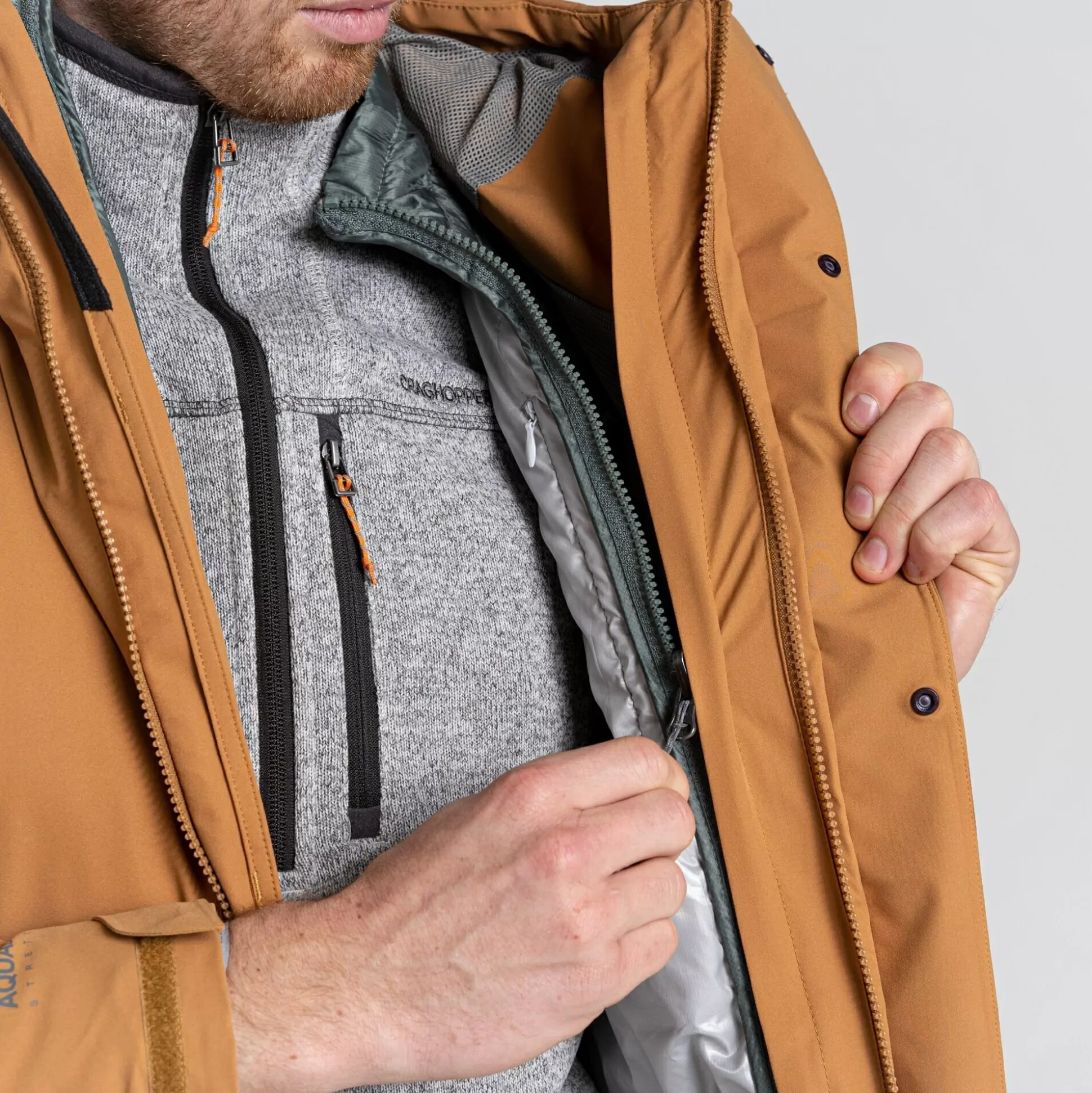 Craghoppers Men'S Lorton Pro 3 In 1 Jacket - Taupe / Balsam Green<Mens 3 in 1 Jackets