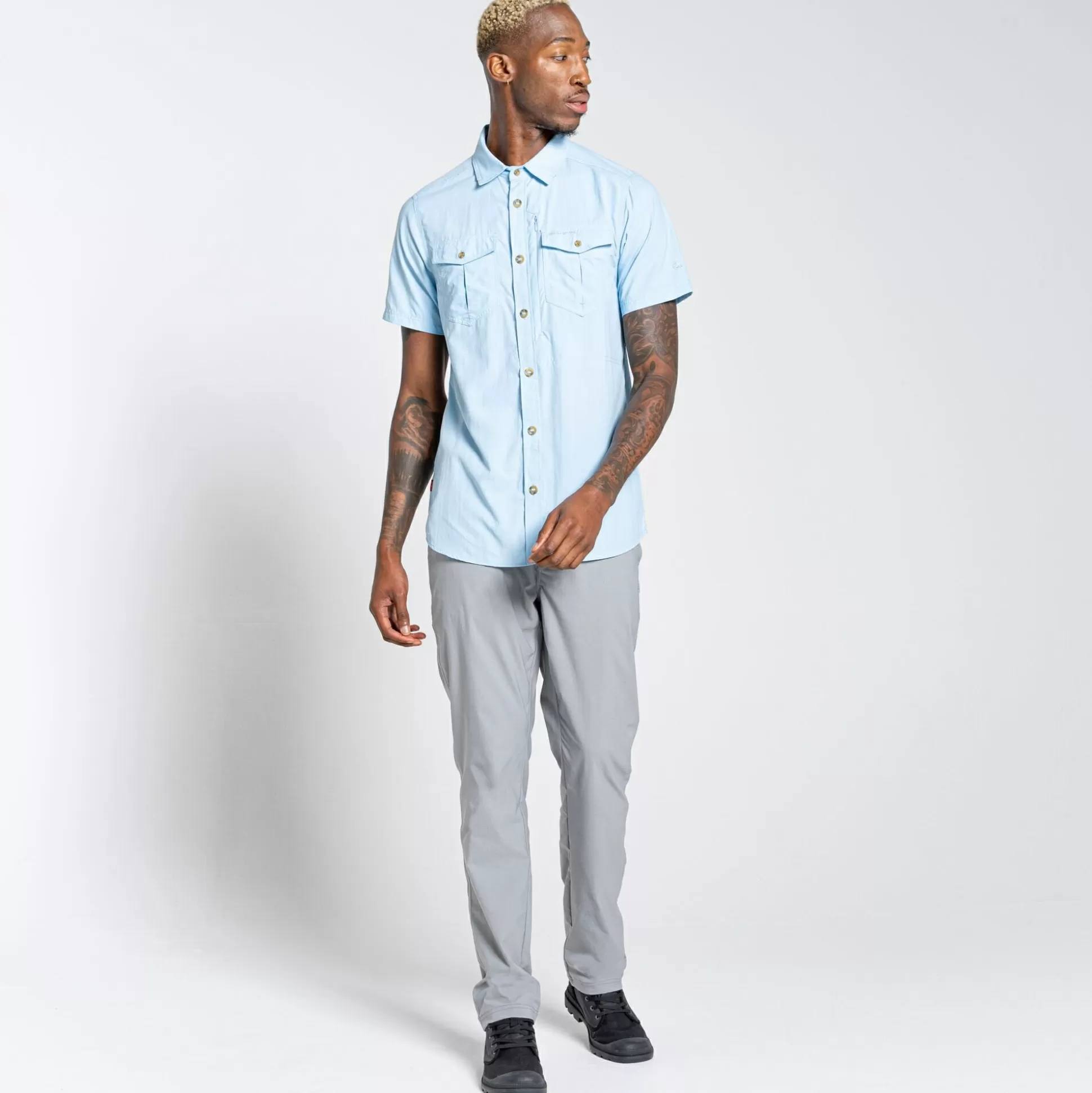 Craghoppers Men'S Nosilife Adventure Ii Short Sleeved Shirt - Harbour Blue<Mens Short Sleeve