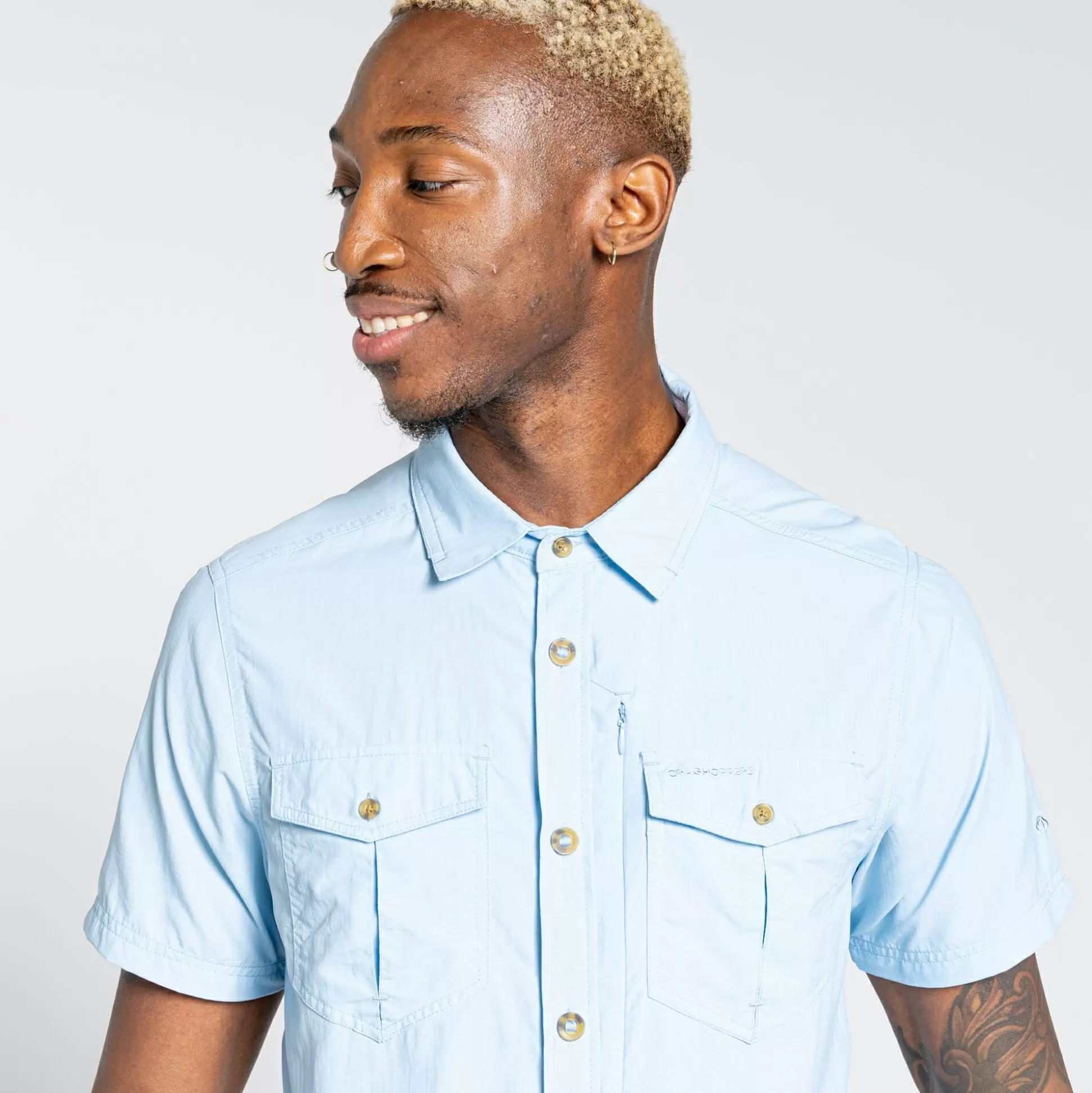 Craghoppers Men'S Nosilife Adventure Ii Short Sleeved Shirt - Harbour Blue<Mens Short Sleeve