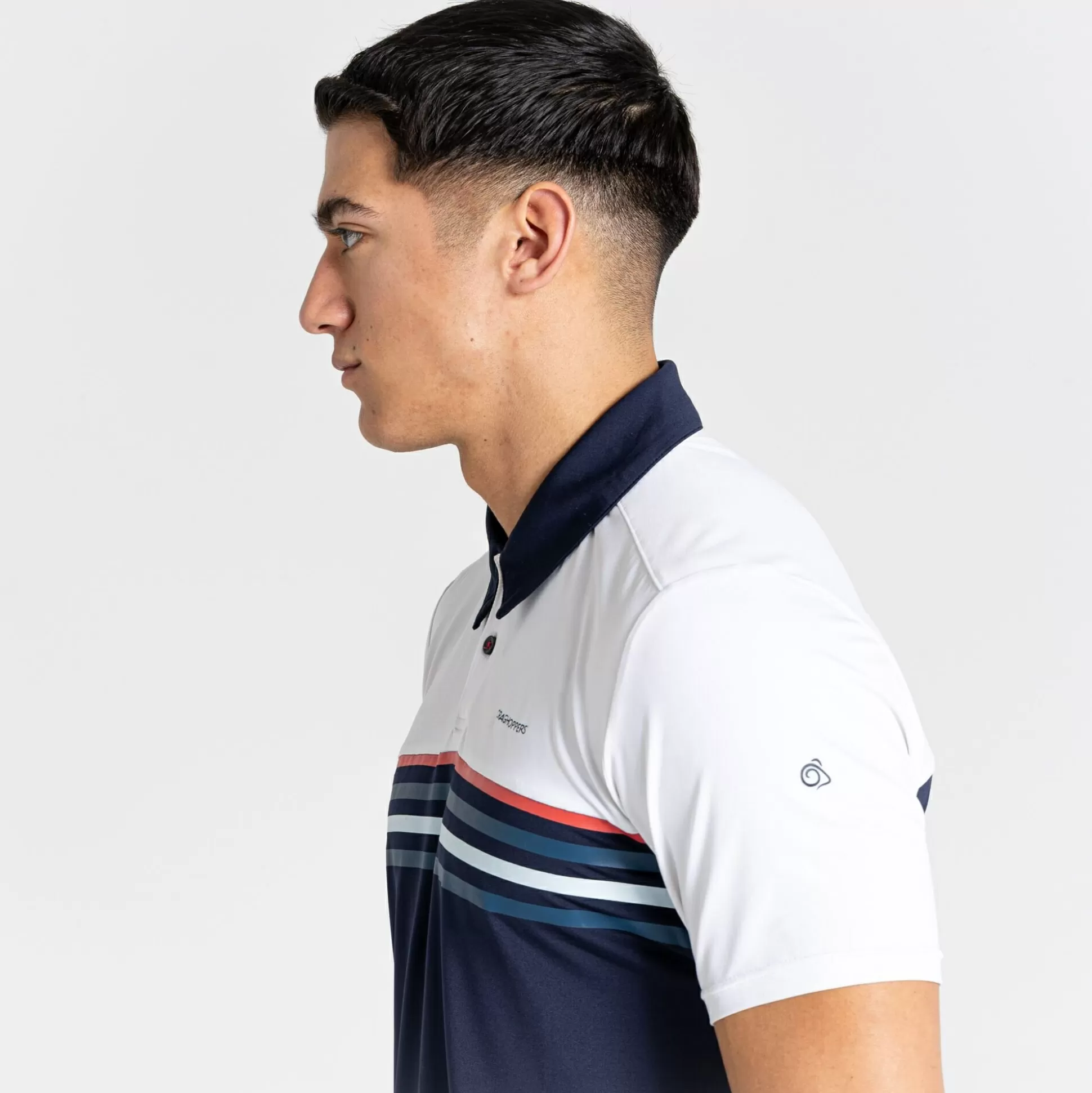 Craghoppers Men'S Nosilife Pro Short Sleeved Polo - Optic White / Blue Navy<Mens Short Sleeve
