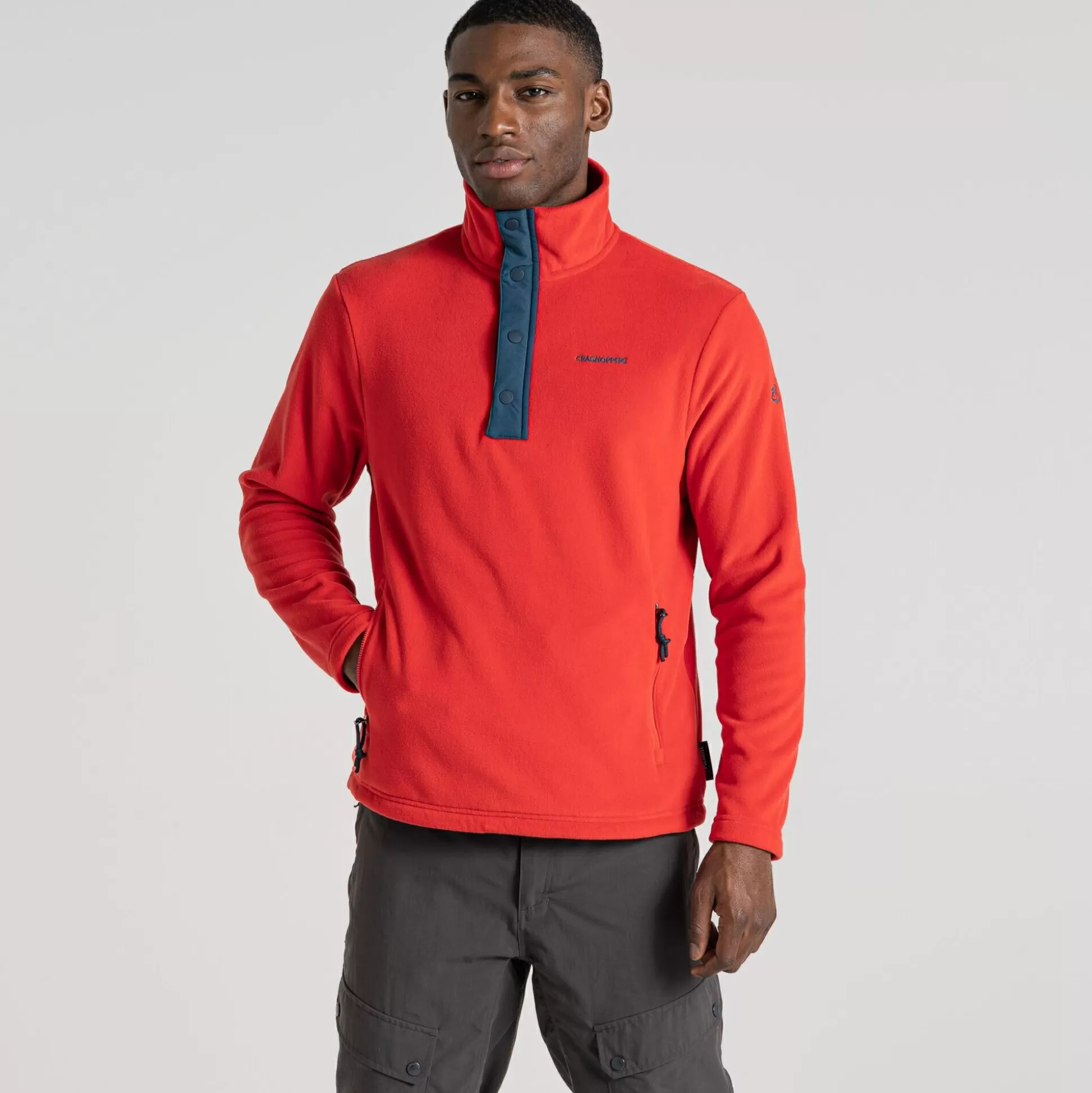 Craghoppers Men'S Polartec Argo Half Zip Fleece - Chili Red / Dark Aegean Blue<Mens Half Zip Fleece