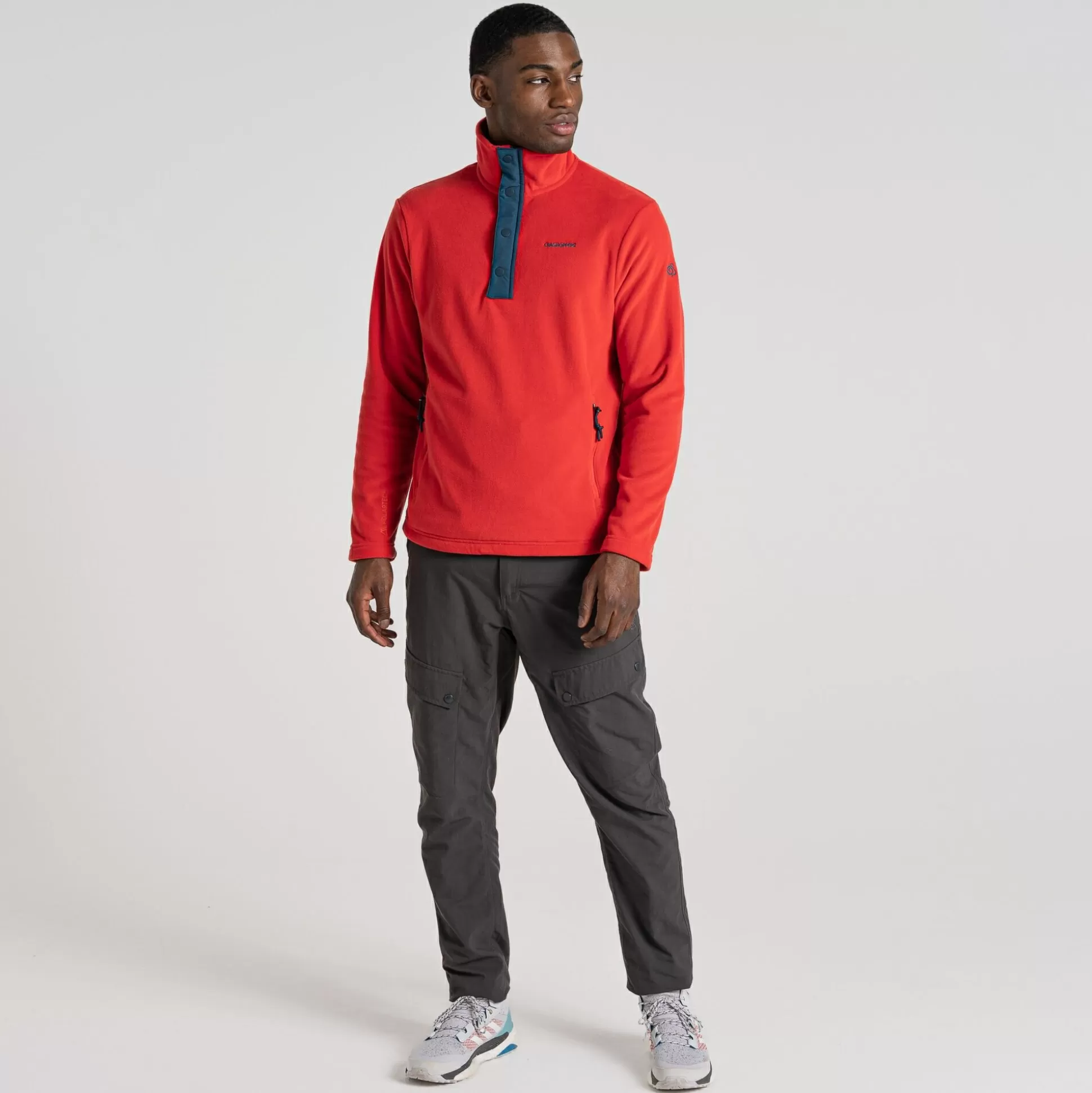Craghoppers Men'S Polartec Argo Half Zip Fleece - Chili Red / Dark Aegean Blue<Mens Half Zip Fleece