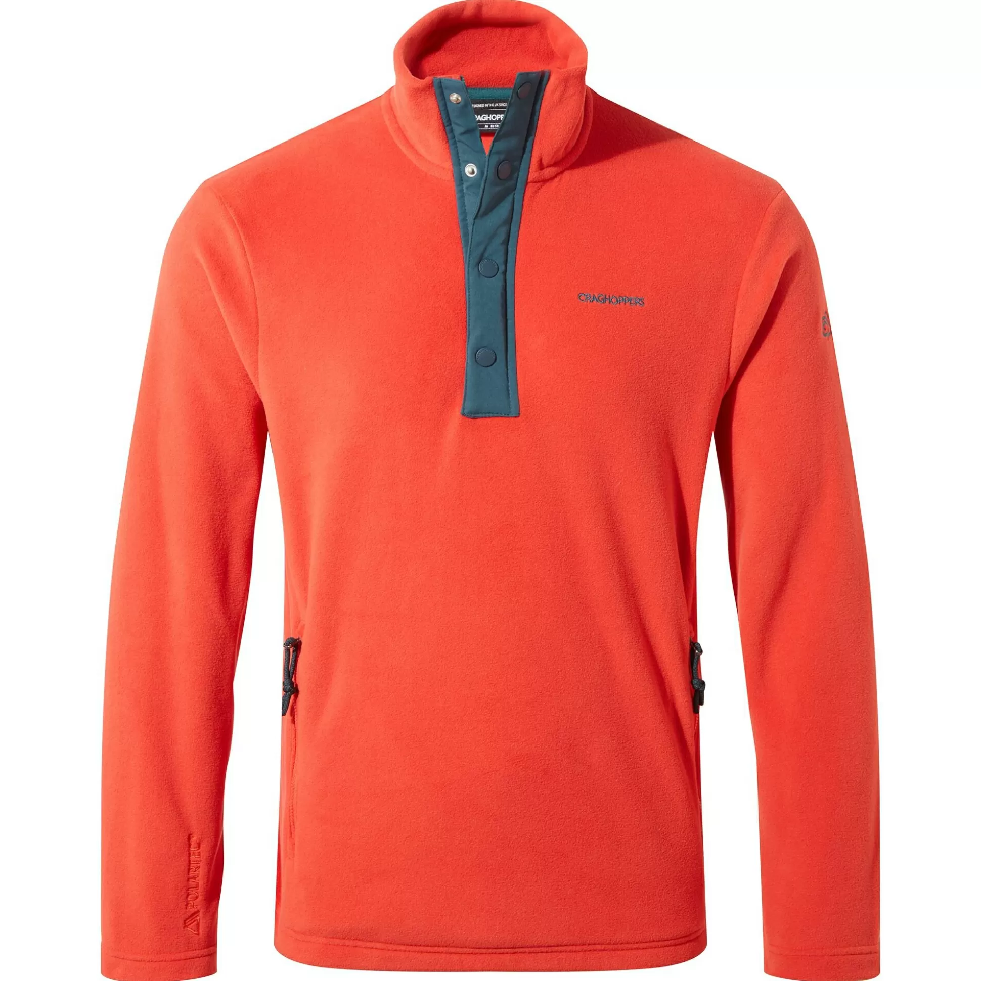 Craghoppers Men'S Polartec Argo Half Zip Fleece - Chili Red / Dark Aegean Blue<Mens Half Zip Fleece