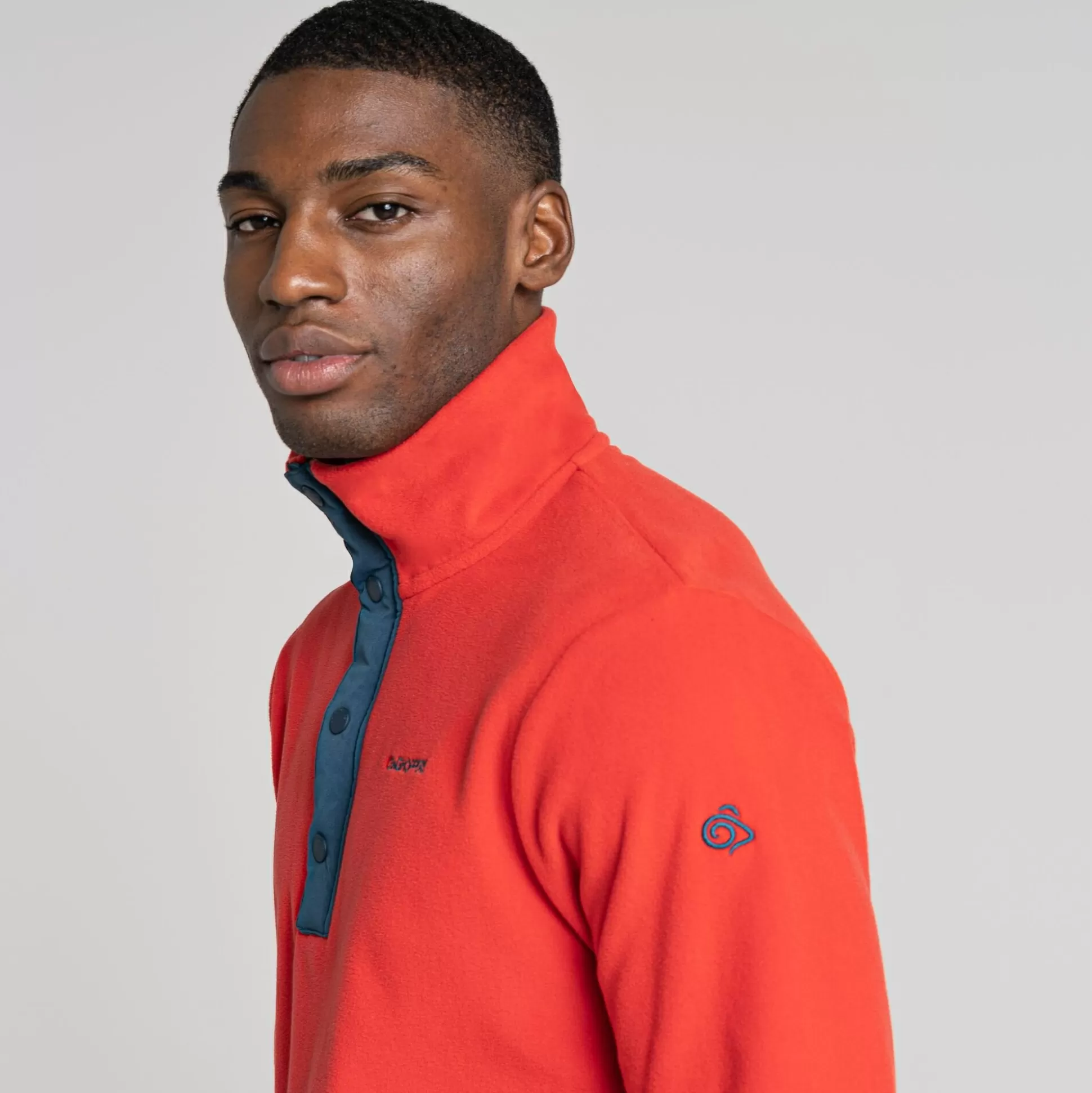 Craghoppers Men'S Polartec Argo Half Zip Fleece - Chili Red / Dark Aegean Blue<Mens Half Zip Fleece