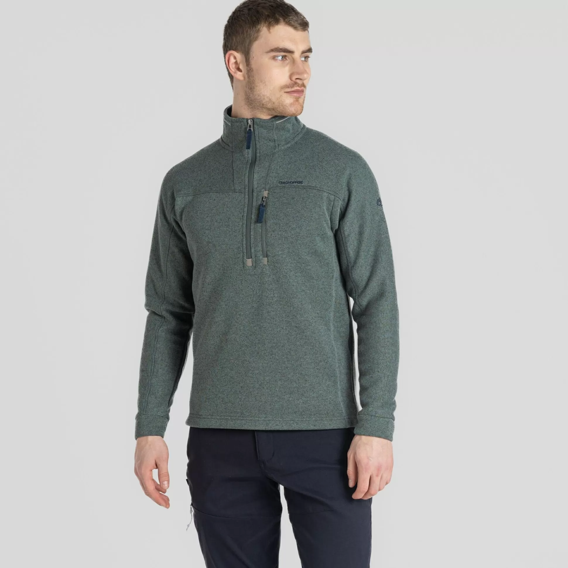 Craghoppers Men'S Torney Ii Half Zip Fleece - Balsam Green Marl<Mens Half Zip Fleece