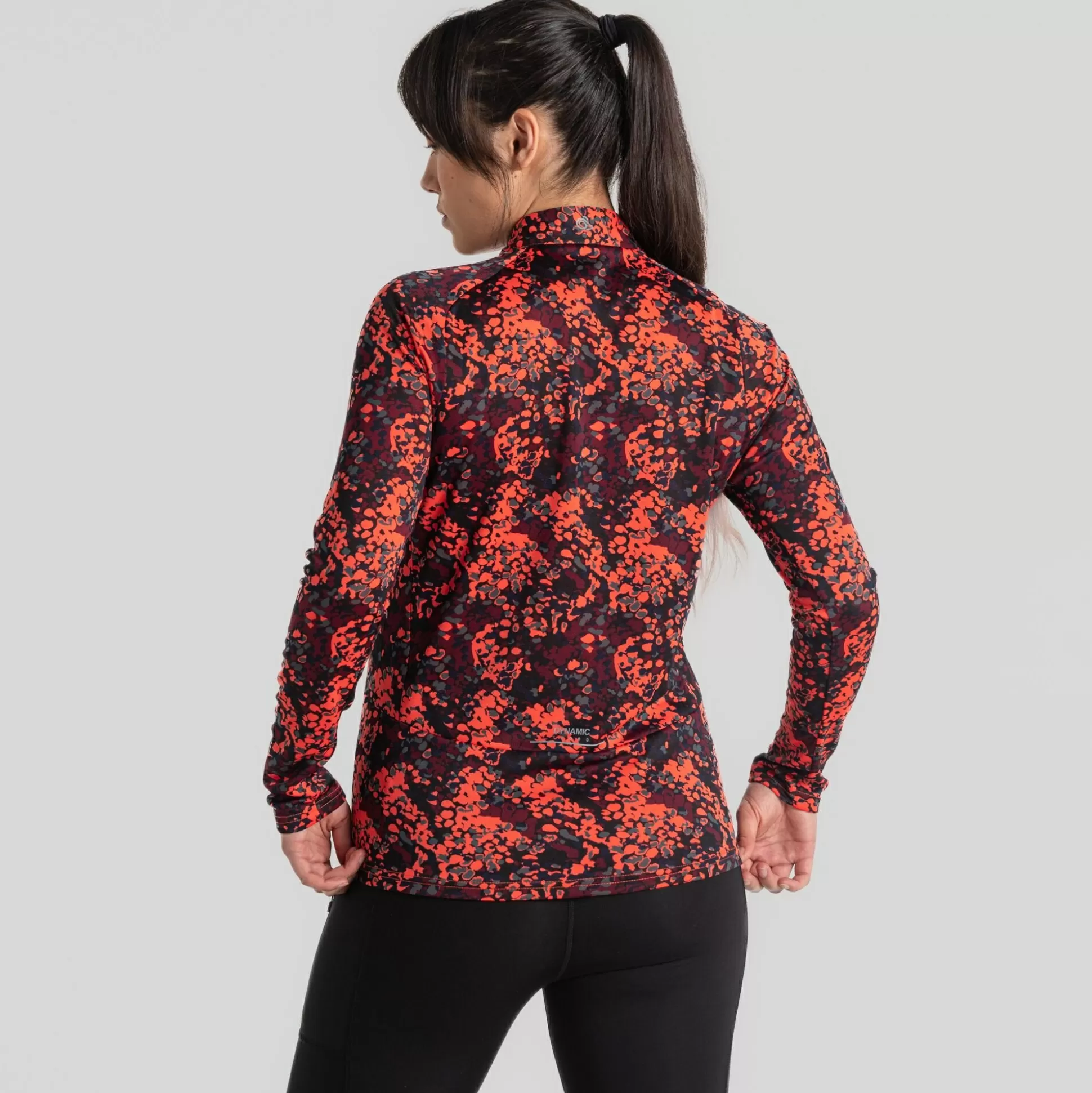 Craghoppers Women'S Dynamic Pro Half Zip T-Shirt - Rose Coral Print<Womens Long Sleeve