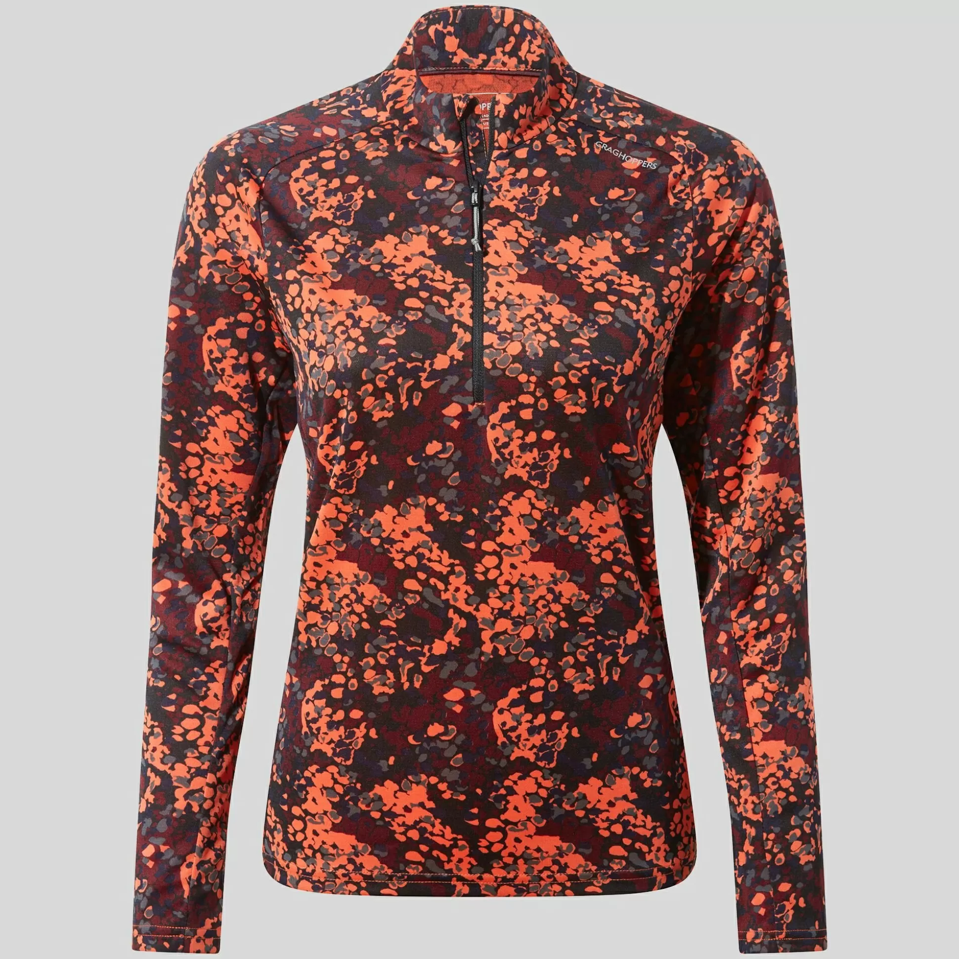 Craghoppers Women'S Dynamic Pro Half Zip T-Shirt - Rose Coral Print<Womens Long Sleeve