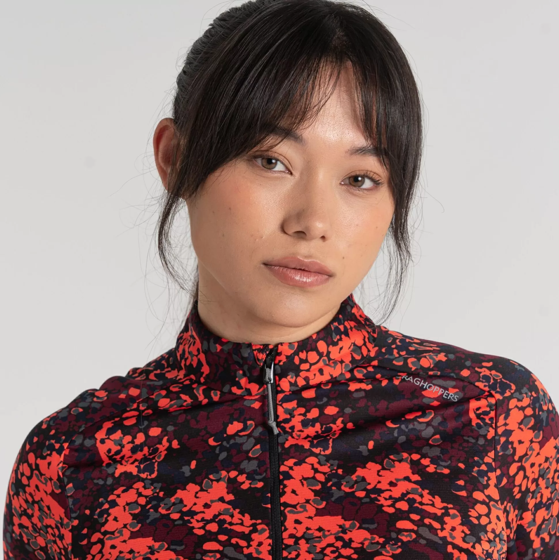 Craghoppers Women'S Dynamic Pro Half Zip T-Shirt - Rose Coral Print<Womens Long Sleeve