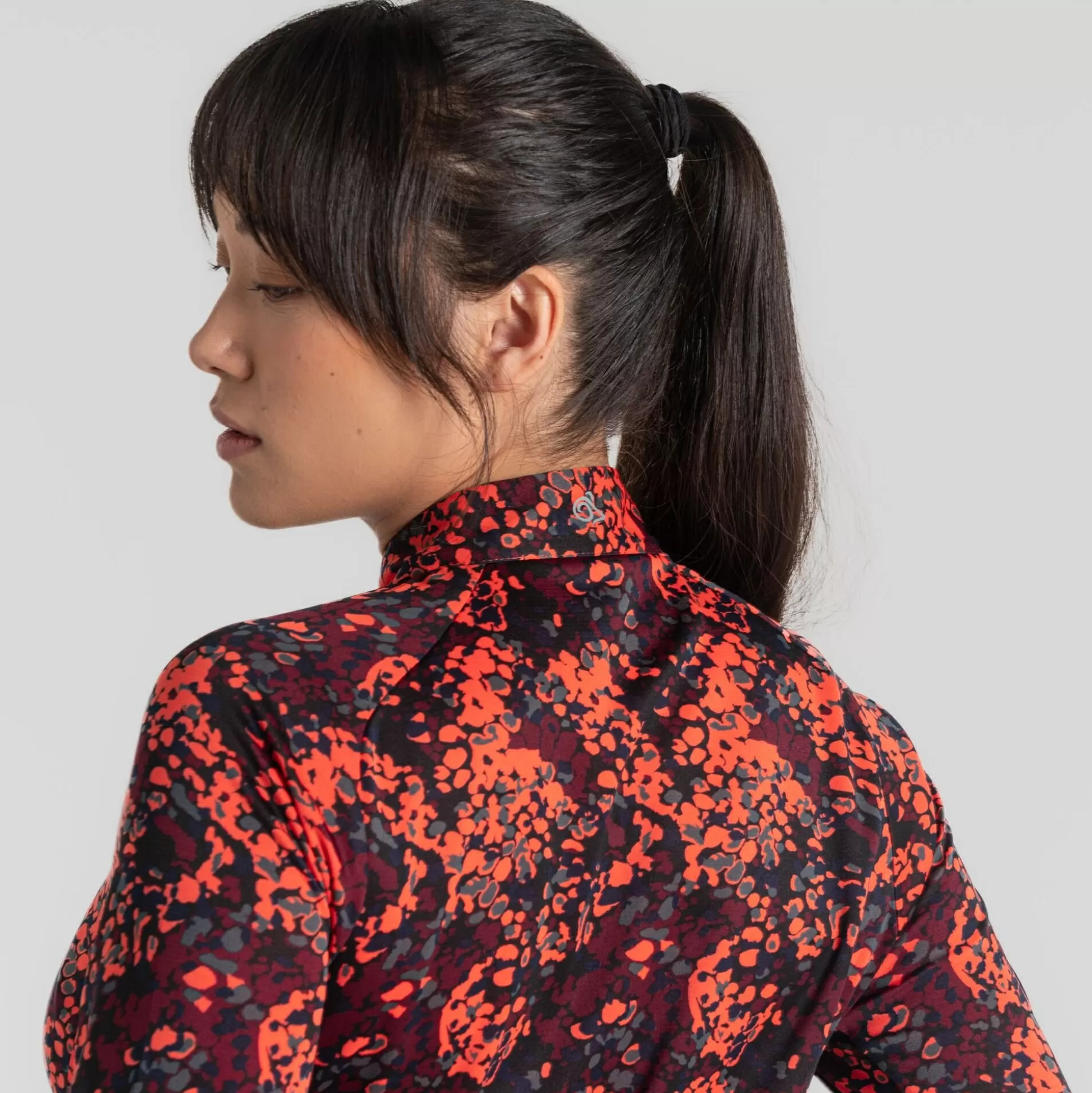 Craghoppers Women'S Dynamic Pro Half Zip T-Shirt - Rose Coral Print<Womens Long Sleeve