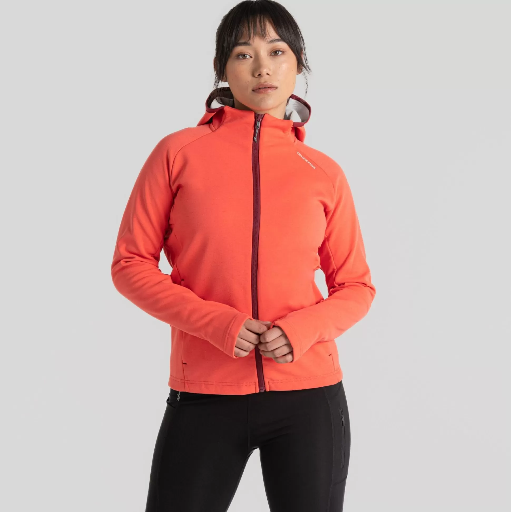 Craghoppers Women'S Dynamic Pro Hooded Jacket - Rose Coral<Womens Full Zip Fleece