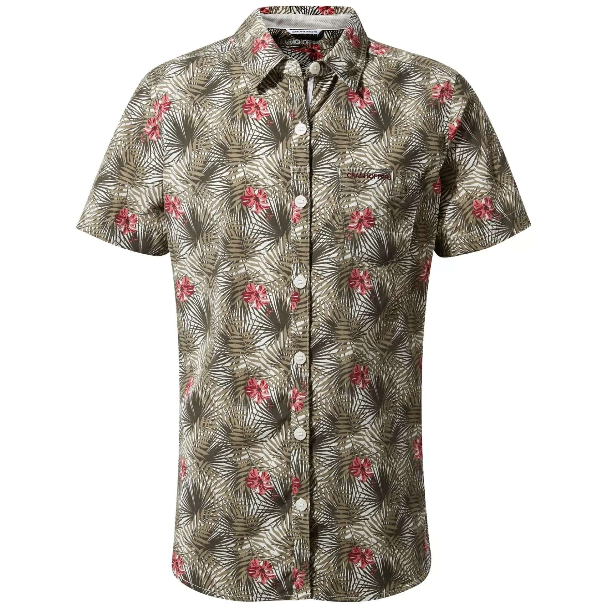 Craghoppers Women'S Nosilife Vanna Short Sleeved Shirt - Soft Moss Print<Womens Short Sleeve