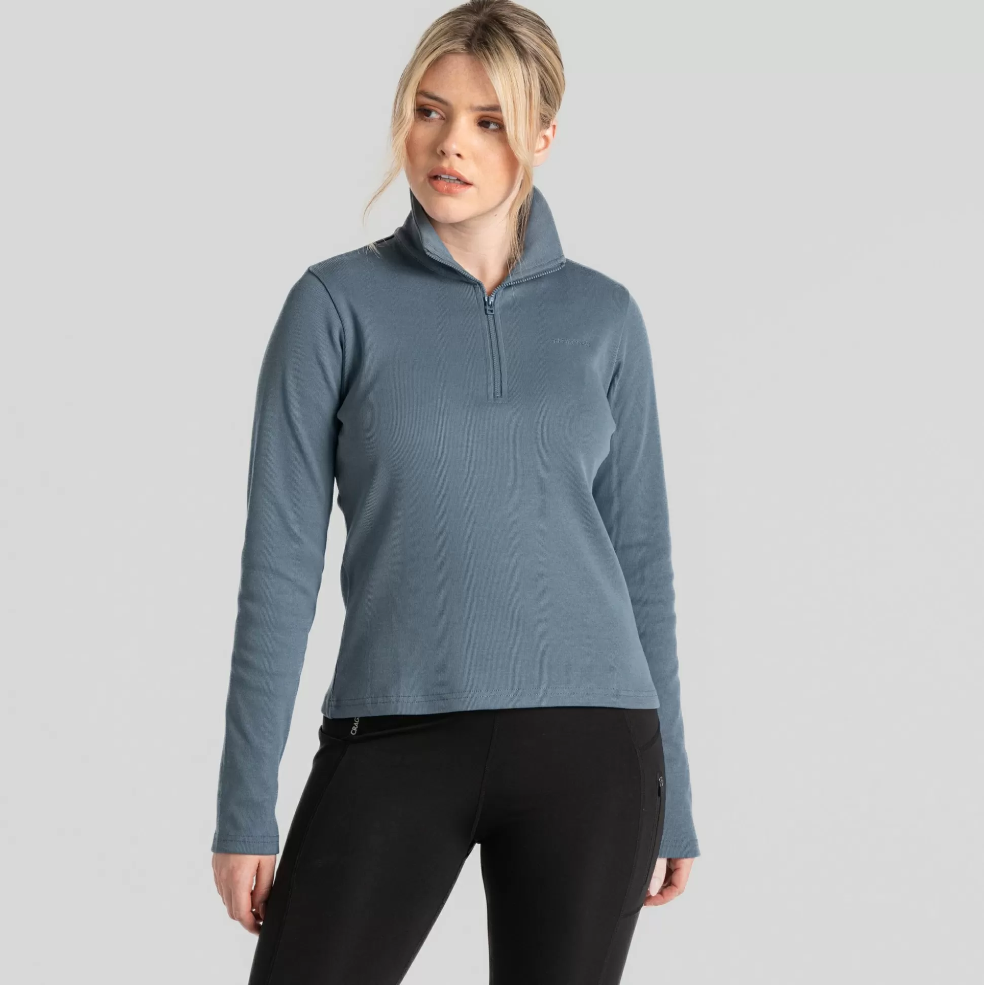 Craghoppers Women'S Orlaith Half Zip Long Sleeved Top - Winter Sky<Womens Long Sleeve